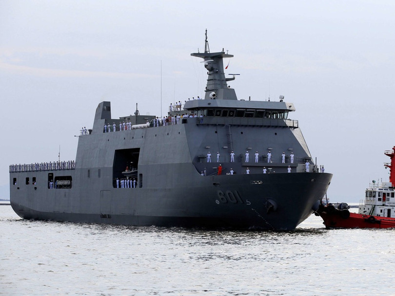 Tàu đổ bộ LD-601 của Philippines đã có mặt tại Thanh Đảo để tham gia cuộc duyệt binh Tàu đổ bộ LD-601 của Philippines đã có mặt tại Thanh Đảo để tham gia cuộc duyệt binh