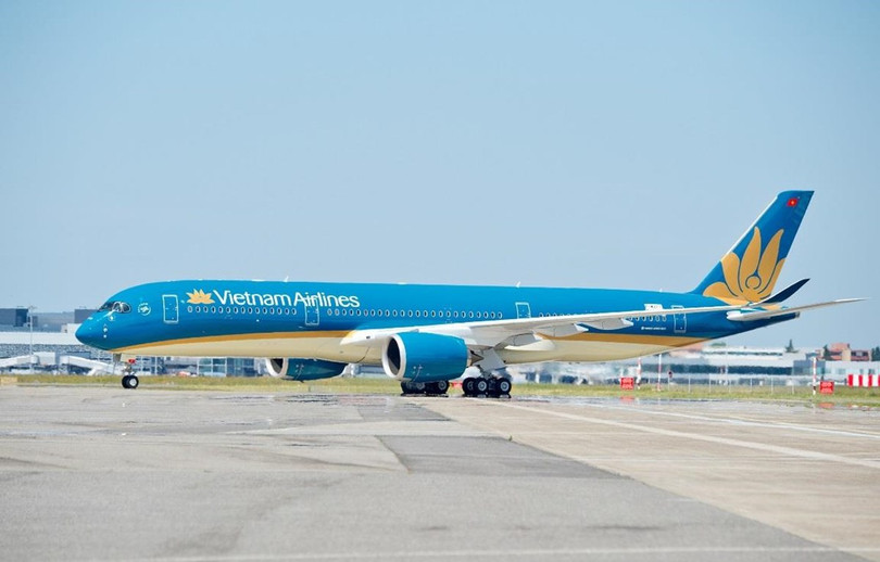 Máy bay Airbus A350 của Vietnam Airlines. (Ảnh: Anh Tuấn/Vietnam+)