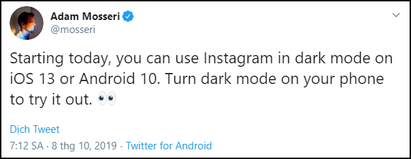 Instagram bản Dark Mode chính thức đổ bộ: Vừa lạ vừa quen, chuẩn bài cú đêm lướt ảnh - Ảnh 2. Instagram bản Dark Mode chính thức đổ bộ: Vừa lạ vừa quen, chuẩn bài cú đêm lướt ảnh - Ảnh 2.