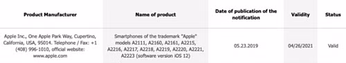 Có tới 11 phiên bản iPhone mang mã hiệu lạ vừa được đăng ký với EEC (Eurasian Economic Commission).