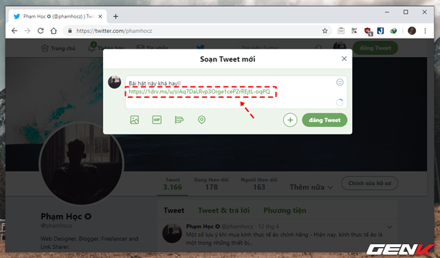 Và công việc còn lại của bạn chỉ đơn giản là nhấn phải chuột và chọn Paste để dán liên kết vào nơi mà bạn muốn chia sẻ tập tin là xong. Và công việc còn lại của bạn chỉ đơn giản là nhấn phải chuột và chọn Paste để dán liên kết vào nơi mà bạn muốn chia sẻ tập tin là xong.