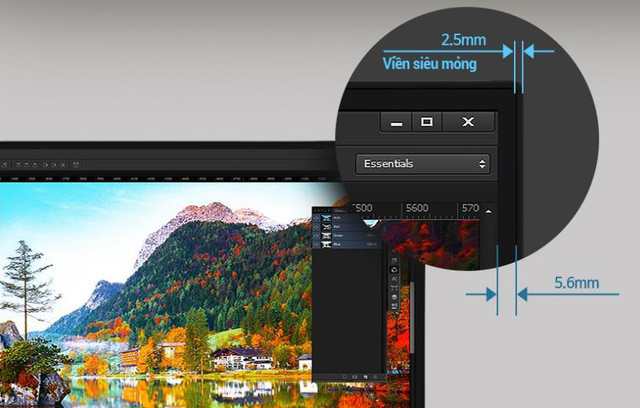 Viền siêu mỏng tạo cảm giác full màn hình sống động