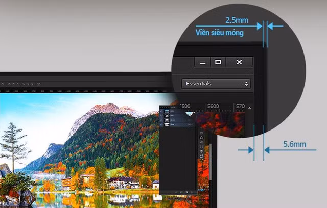 Viền siêu mỏng tạo cảm giác full màn hình sống động