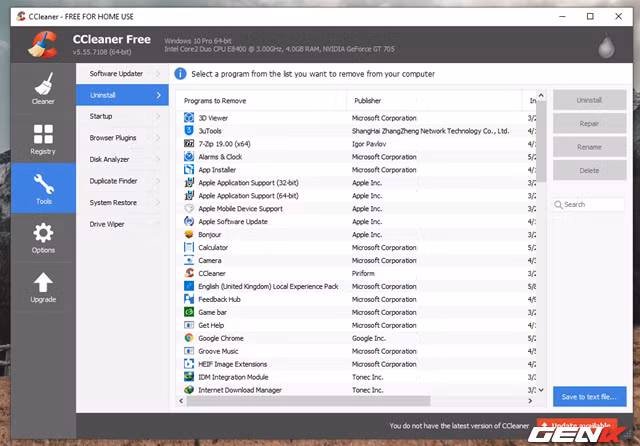 Bên cạnh các tính năng dọn dẹp cơ bản, CCleaner còn được trang bị thêm khá nhiều các công cụ, tính năng hấp dẫn mà bạn hoàn toàn có thể sử dụng thoải mái mà không bị hạn chế phải nâng cấp lên bản trả phí.