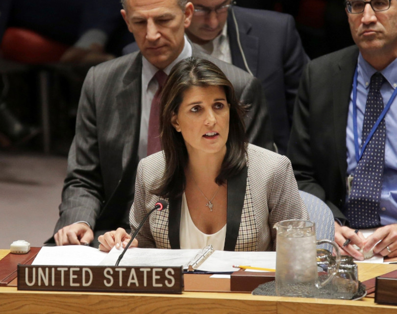 Bà Nikki Haley trên cương vị Đại diện thường trực của Mỹ tại Liên hợp quốc.