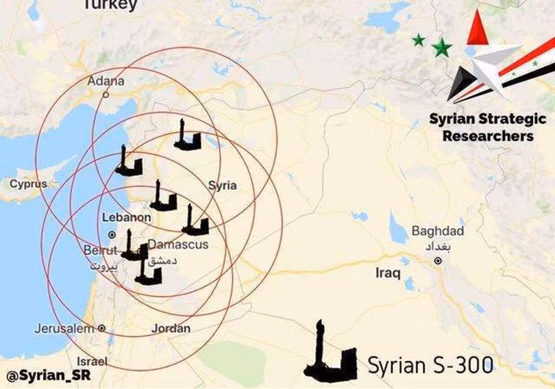 Các trận địa S-300 của Syria bố trí ven bờ Địa Trung Hải