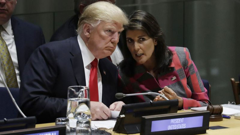 Tổng thống Donald Trump và bà Nikki Haley thống nhất nhau trong nhiều chính sách đối ngoại lớn.