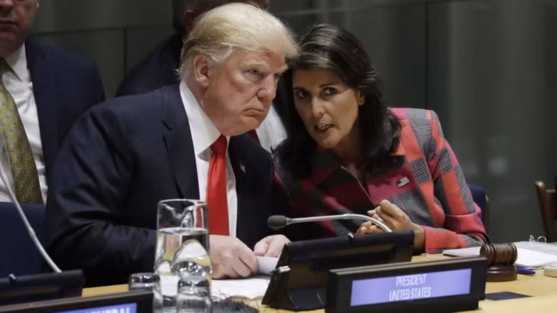 Tổng thống Donald Trump và bà Nikki Haley thống nhất nhau trong nhiều chính sách đối ngoại lớn.