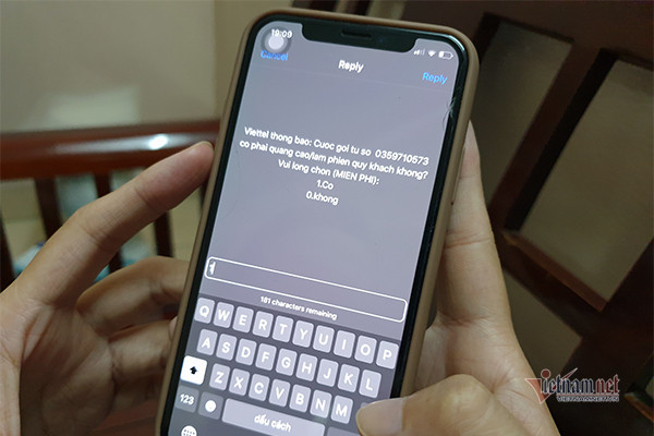 Sau mỗi cuộc gọi từ số thuê bao nghi ngờ phát tán cuộc gọi rác, nhà mạng sẽ gửi đi 1 câu hỏi dưới dạng tin nhắn USSD để thu thập ý kiến người dùng nhằm xác định chính xác thuê bao phát tán tin nhắn rác. Ảnh: Trọng Đạt