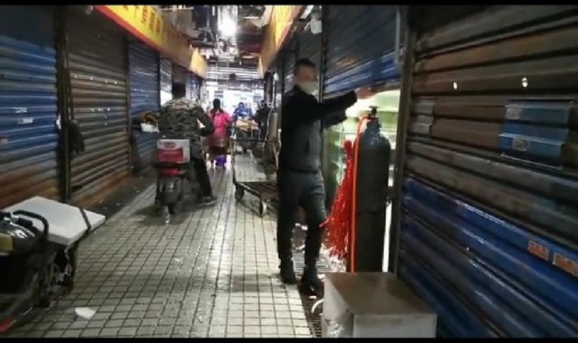 Chợ hải sản Vũ Hán đóng cửa kinh doanh từ ngày 1/1/2020 (Ảnh: Đông Phương)