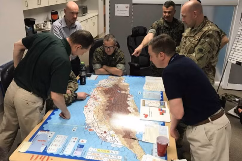 Các học viên Học viện Chiến tranh Mỹ công khai hình ảnh nghiên cứu tác chiến bảo vệ Đài Loan (Ảnh: Đa Chiều) Các học viên Học viện Chiến tranh Mỹ công khai hình ảnh nghiên cứu tác chiến bảo vệ Đài Loan (Ảnh: Đa Chiều)