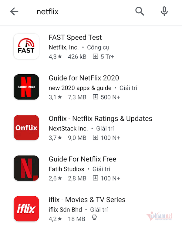 Người dùng không thể tìm thấy ứng dụng Netflix trên "chợ" CH Play của Bphone 86. Người dùng không thể tìm thấy ứng dụng Netflix trên