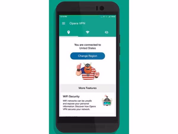 người dùng chỉ cần nhấn Turn On để kích hoạt chế độ VPN tại www.opera.com/vi/ apps/vpn để tăng tốc WiFi khi cáp quang gặp sự cố