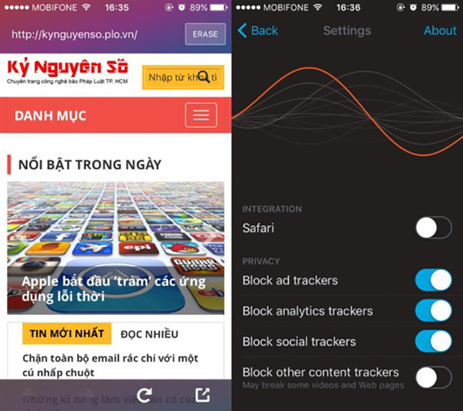 Firefox Focus được phát triển bởi Mozilla, giúp người dùng lướt web an toàn hơn khi sử dụng smartphone. 