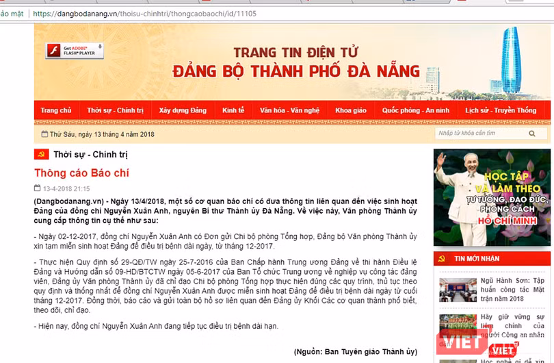 Ông Nguyễn Xuân Anh được miễn sinh hoạt Đảng từ tháng 12/2017 để điều trị bệnh ảnh 1