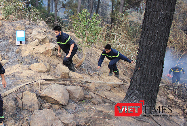 Đà Nẵng, cháy rừng, Hải Vân, tiếng nổ, cảnh sát, dập lửa, PCCC, VietTimes