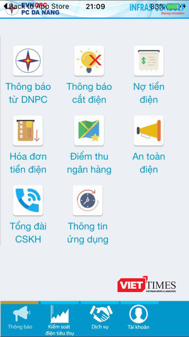 Đà Nẵng, điện lực, ứng dụng, theo dõi, tiền điện, di động, VietTimes