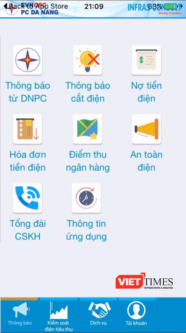 Đà Nẵng, điện lực, ứng dụng, theo dõi, tiền điện, di động, VietTimes