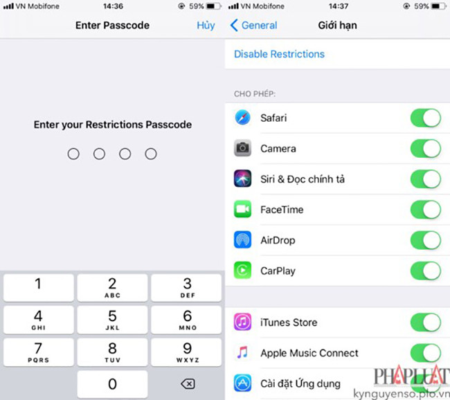 Nhập mật khẩu đã thiết lập ban đầu. Ảnh: MINH HOÀNG