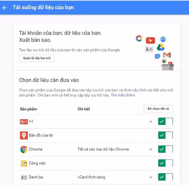 Việc tải tất cả dữ liệu quan trọng trên tài khoản Google về máy tính sẽ giúp bạn hạn chế tối đa việc bị mất dữ liệu trong tương lai.