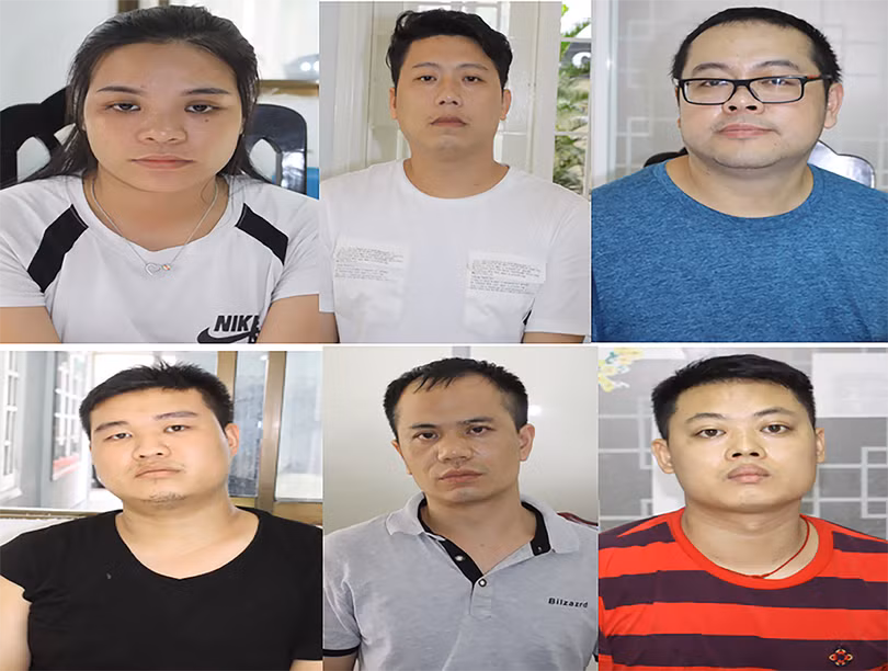 Các đối tượng người Trung Quốc cùng phiên dịch người Việt Nam bị cơ quan công an TP Đà Nẵng bắt tạm giam