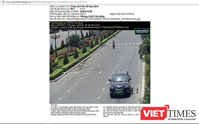 Thông tin vi phạm được chú thích rất cụ thể