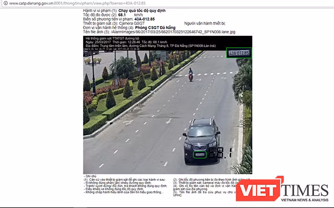 Thông tin vi phạm được chú thích rất cụ thể