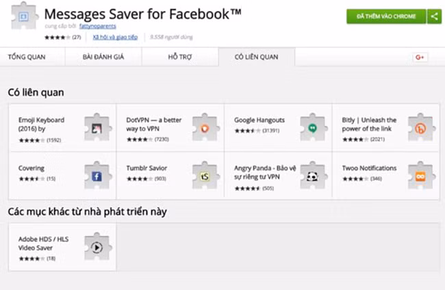 Messages Saver for Facebook cho phép bạn sao lưu lại toàn bộ tin nhắn, dễ dàng xem lại khi không có mạng hoặc phục hồi trong trường hợp lỡ tay xóa nhầm tin nhắn.