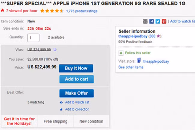 Giá bán, iPhone, phiên bản đầu tiên, iPhone 2G, Apple, hơn 500 triệu, VietTimes