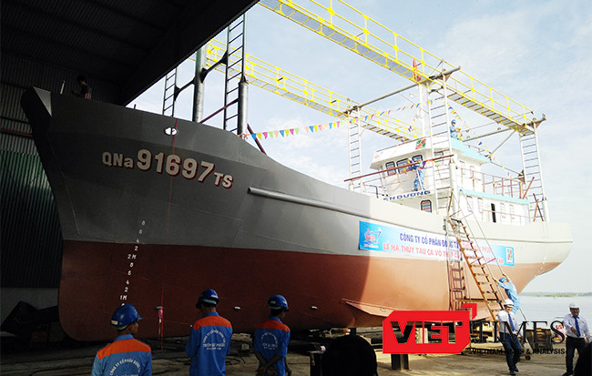 Quảng Nam, hạ thủy, tàu cá, vỏ thép, công suất lớn, đầu tiên, VietTimes