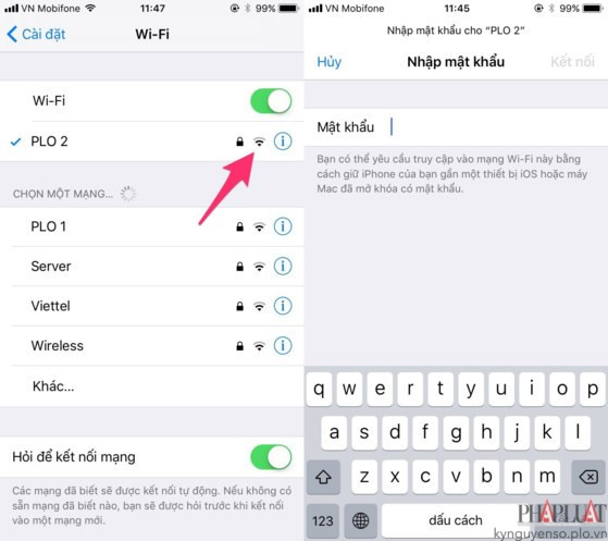 Cả hai thiết bị cần kết nối vào cùng mạng