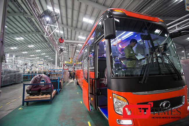 Một góc nhà máy ô tô bus tại Khu công nghiệp Chu Lai - Trường Hải (Quảng Nam)