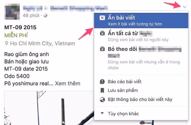 Cách ẩn các bài viết phiền toái trên Facebook ảnh 1