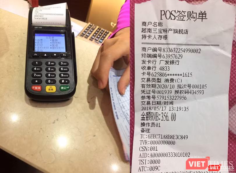 Thanh toán hóa đơn mua hàng toàn bộ bằng tiếng Trung Quốc