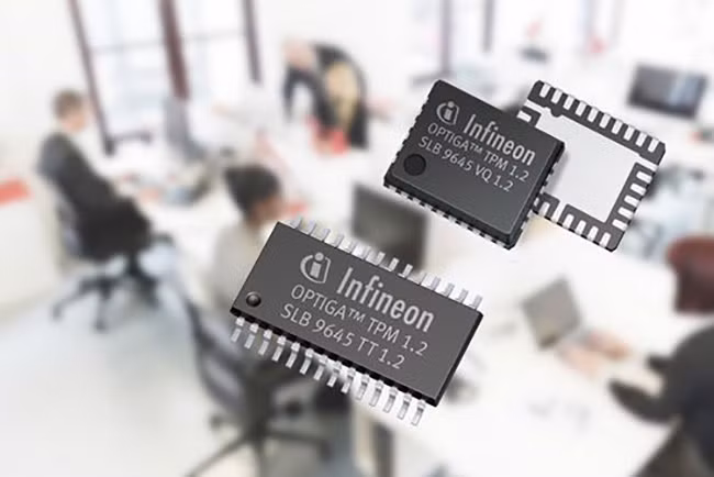 Chip bảo mật TPM được hàn trực tiếp trên bo mạch chủ.