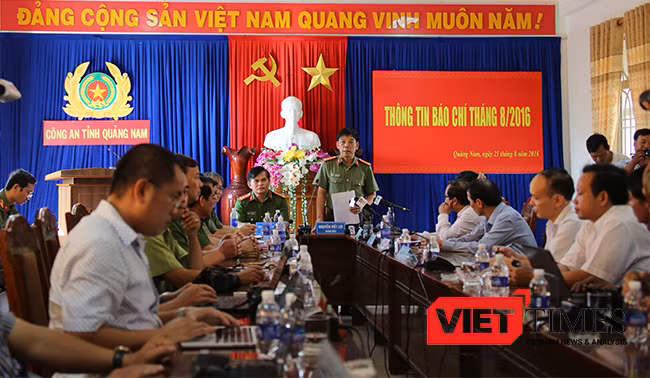 Quảng Nam, họp báo, công an, điều trâ, phá rừng, pơ mu, VietTimes