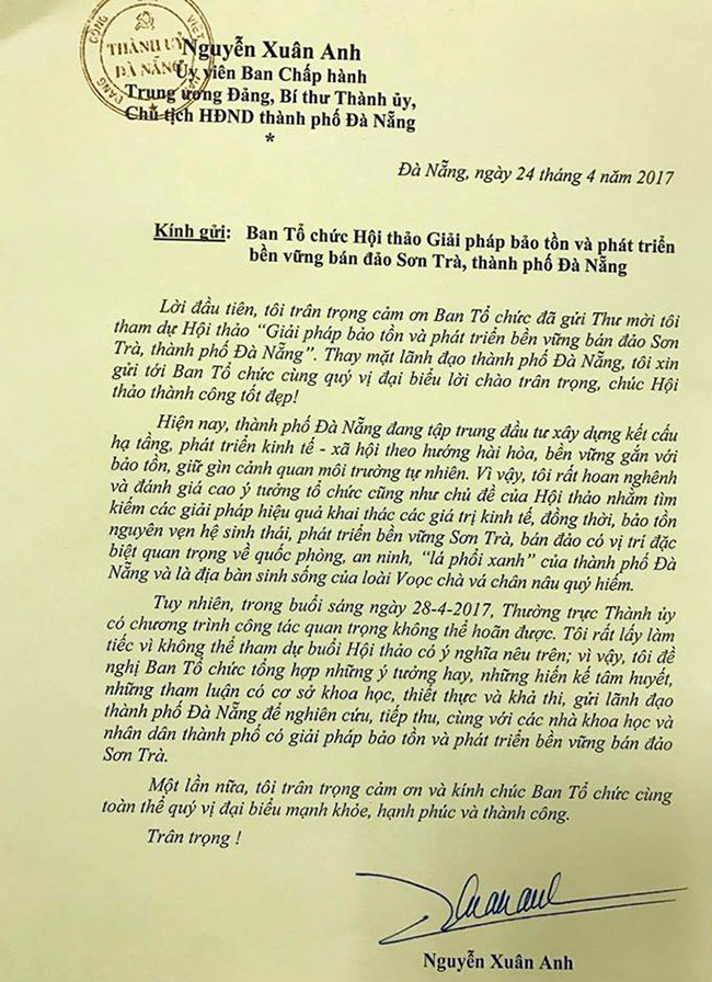 Bí thư Đà Nẵng, Nguyễn Xuân Anh, Bán đảo Sơn Trà, bảo vệ Sơn Trà, cảnh báo, VietTimes