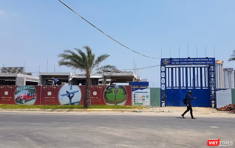 Một góc công trình Khu biệt thự Song Lập do DanaHome Land làm chủ đầu tư tại Khu đô thị số 6-Khu đô thị mới Điện Nam-Điện Ngọc