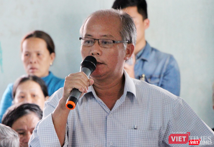 Ông Nguyễn Thành Lợi-người dân thôn Vân Dương ý kiến tại buổi đối thoại