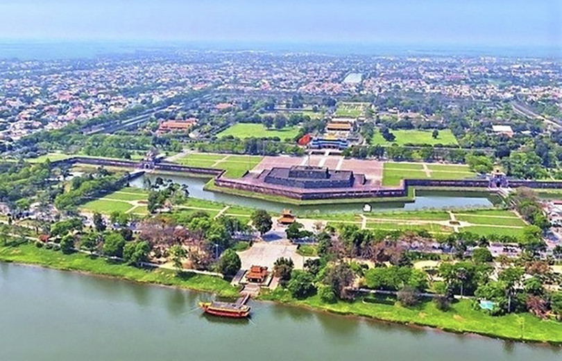 Một góc TP Huế nhìn từ trên cao (Ảnh Sở TTTT Thừa Thiên Huế)