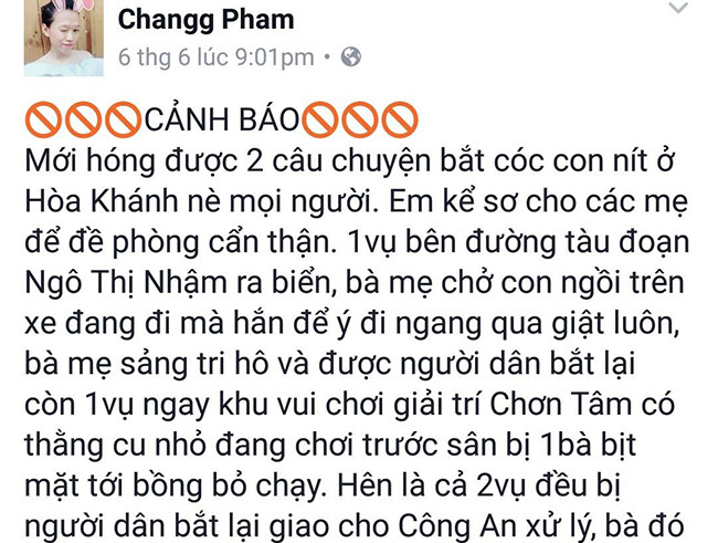 Phạt 12,5 triệu cho facebooker bịa chuyện bắt cóc trẻ con để “câu khách” ảnh 1