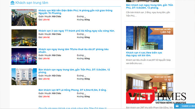 VietTimes, Đà Nẵng, bất động sản, khách sạn 1-3 sao, Cảnh báo, cuộc tháo chạy