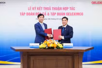 Ông Hồ Minh Hoàng (bên phải) - Chủ tịch Tập đoàn Đèo Cả và ông Vũ Văn Hậu - Chủ tịch kiêm Tổng Giám đốc Tập đoàn Geleximco