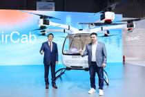 GAC giới thiệu Govy AirCab, mẫu ô tô bay thương mại đầu tiên của hãng, tại Triển lãm Ô tô và Chuỗi cung ứng Quốc tế Hong Kong 2025. Ảnh: GAC.