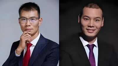 Hai anh em chủ nhân Mixue Trương Hồng Siêu (trái) và Trương Hồng Phủ. Ảnh: Thepaper.