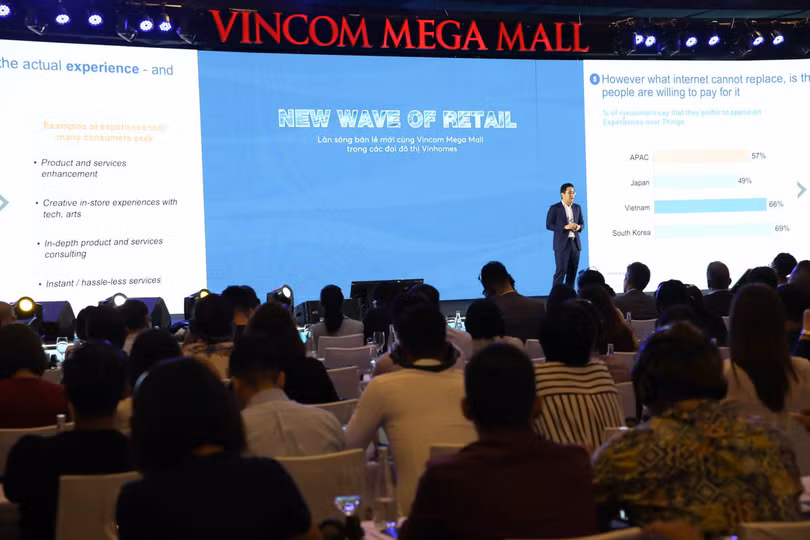 Phần thuyết trình của Ông James Yang – Lãnh đạo Công ty Oliver Wyman khẳng định tiềm năng phát triển mạnh mẽ của Vincom Retail Phần thuyết trình của Ông James Yang – Lãnh đạo Công ty Oliver Wyman khẳng định tiềm năng phát triển mạnh mẽ của Vincom Retail