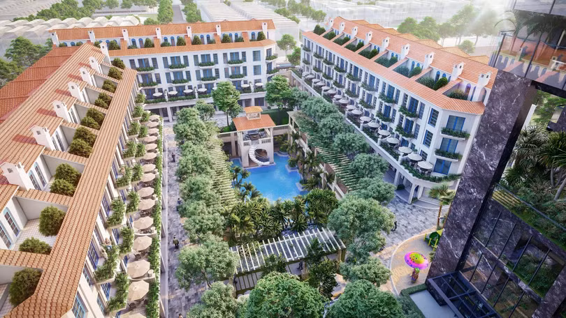 Tại Sunshine Golden River không gian xanh được bao phủ từ tầng trệt lên tầng mái