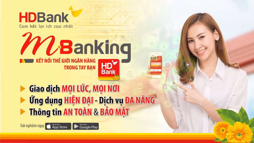 HDBank mBanking nổi bật với tiện tích trợ lý ảo (chatbox) sử dụng công nghệ AI hỗ trợ KH 24/7