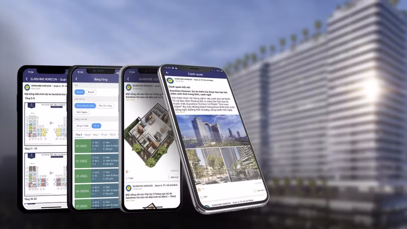 Mọi thao tác tìm kiếm thông tin, booking, đặt cọc được đơn giản hóa qua Sunshine App