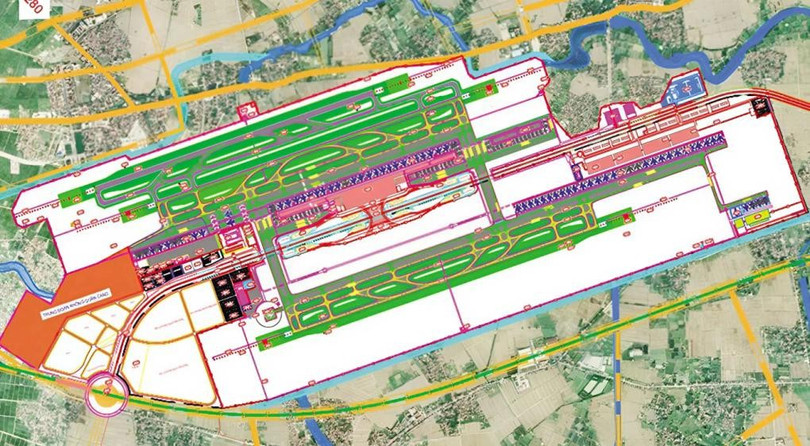 Mặt bằng dự án sân bay Gia Bình
